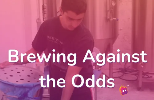 Craft beer brewing process illustration demonstrating brewing against the odds