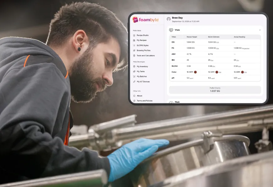 Batch tracking and fermentation monitoring in Foambyte