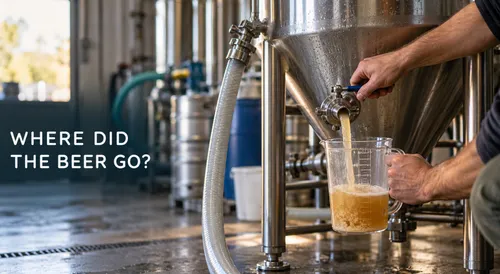 Tracking brewing losses and measuring drain volume from a fermenter